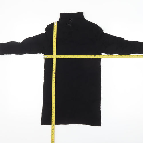 Savida Womens Black Long Sleeve High Neck Tunic Blouse Size 12
