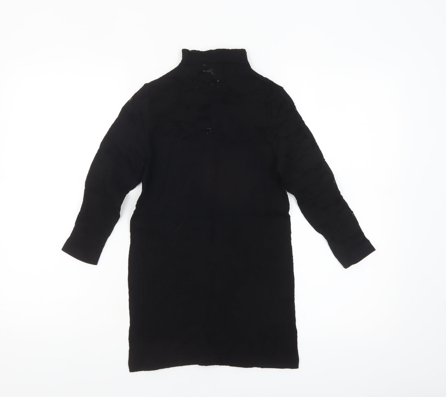 Savida Womens Black Long Sleeve High Neck Tunic Blouse Size 12