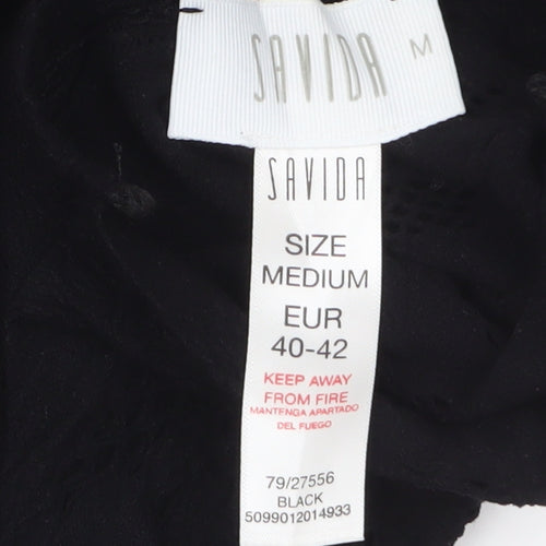 Savida Womens Black Long Sleeve High Neck Tunic Blouse Size 12