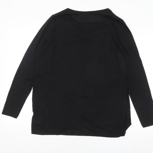 New Look Women Black Wrap Maternity Long Sleeve Blouse Size 14