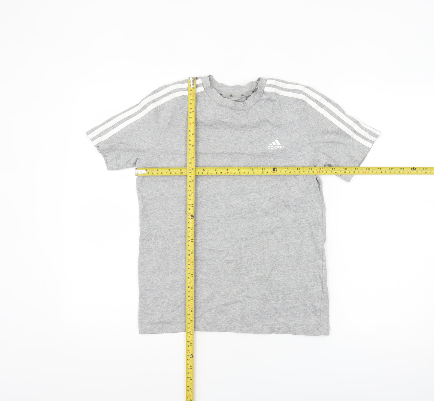 adidas Boys Grey 11-12 Years Short Sleeve Sports Cotton T-Shirt