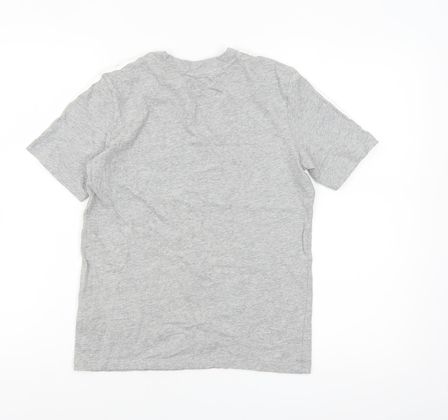 adidas Boys Grey 11-12 Years Short Sleeve Sports Cotton T-Shirt