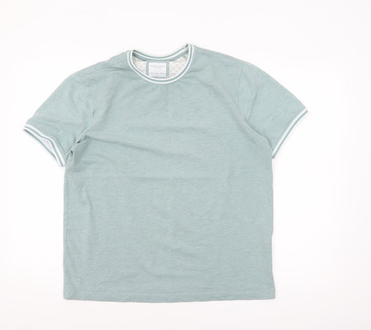 Denim & Flower Men's Green Crew Neck Short Sleeve T-Shirt Size L