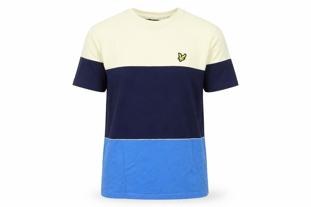 Front view of Lyle & Scott Men's Multicoloured Crew Neck Cotton T-Shirt, size S