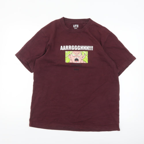 Uniqlo Men Brown Dragon Ball Anime Graphic T-Shirt Size M