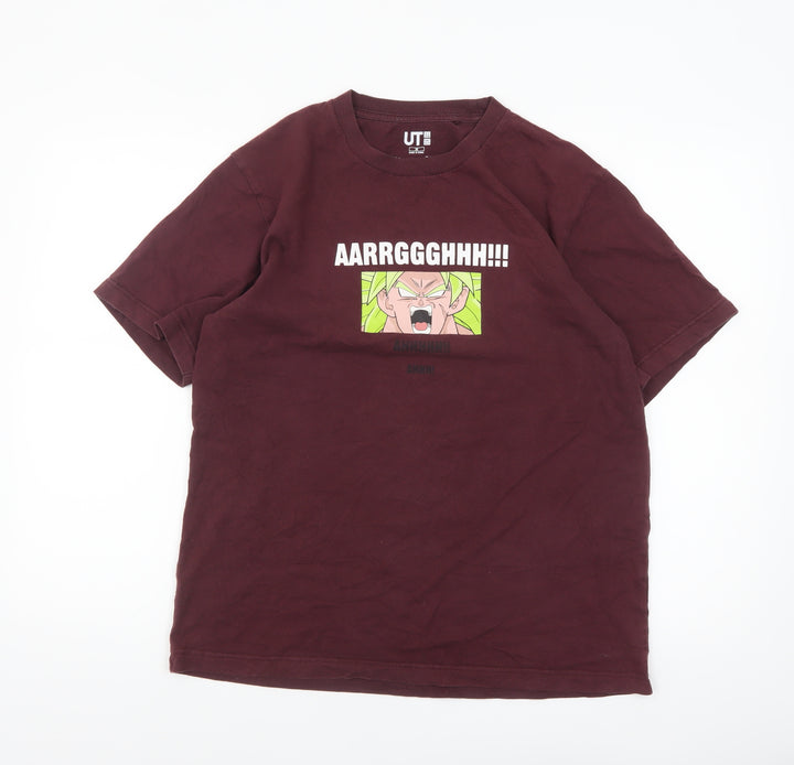 Uniqlo Men Brown Dragon Ball Anime Graphic T-Shirt Size M