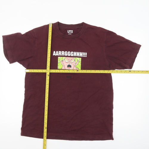 Uniqlo Men Brown Dragon Ball Anime Graphic T-Shirt Size M