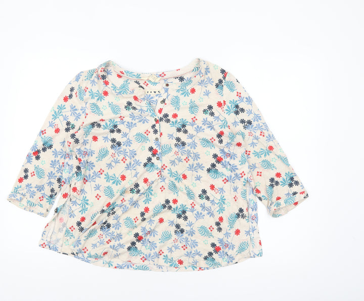 White Stuff Womens Multicoloured Floral Cotton Tunic Blouse UK 12