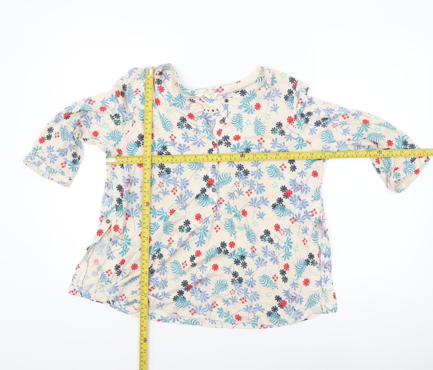 White Stuff Womens Multicoloured Floral Cotton Tunic Blouse UK 12