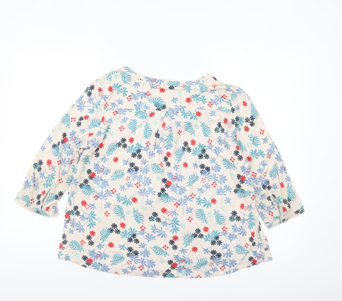 White Stuff Womens Multicoloured Floral Cotton Tunic Blouse UK 12