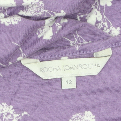 Rocha John Rocha Women's Purple Floral Tunic Blouse Size 12
