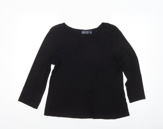 Saloos Women’s Black 3/4 Sleeve Basic Jersey Blouse UK 18