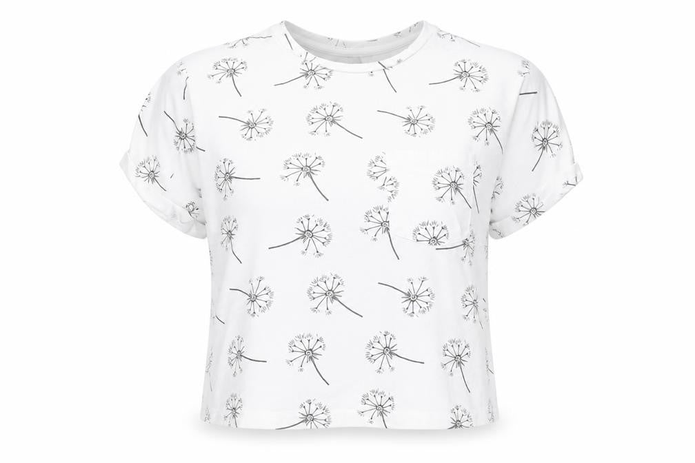 ASOS Women’s White Floral Cotton T-Shirt UK 12 Short Sleeve