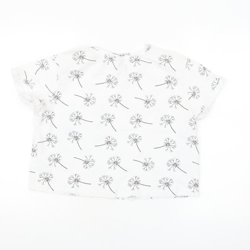 ASOS Women’s White Floral Cotton T-Shirt UK 12 Short Sleeve