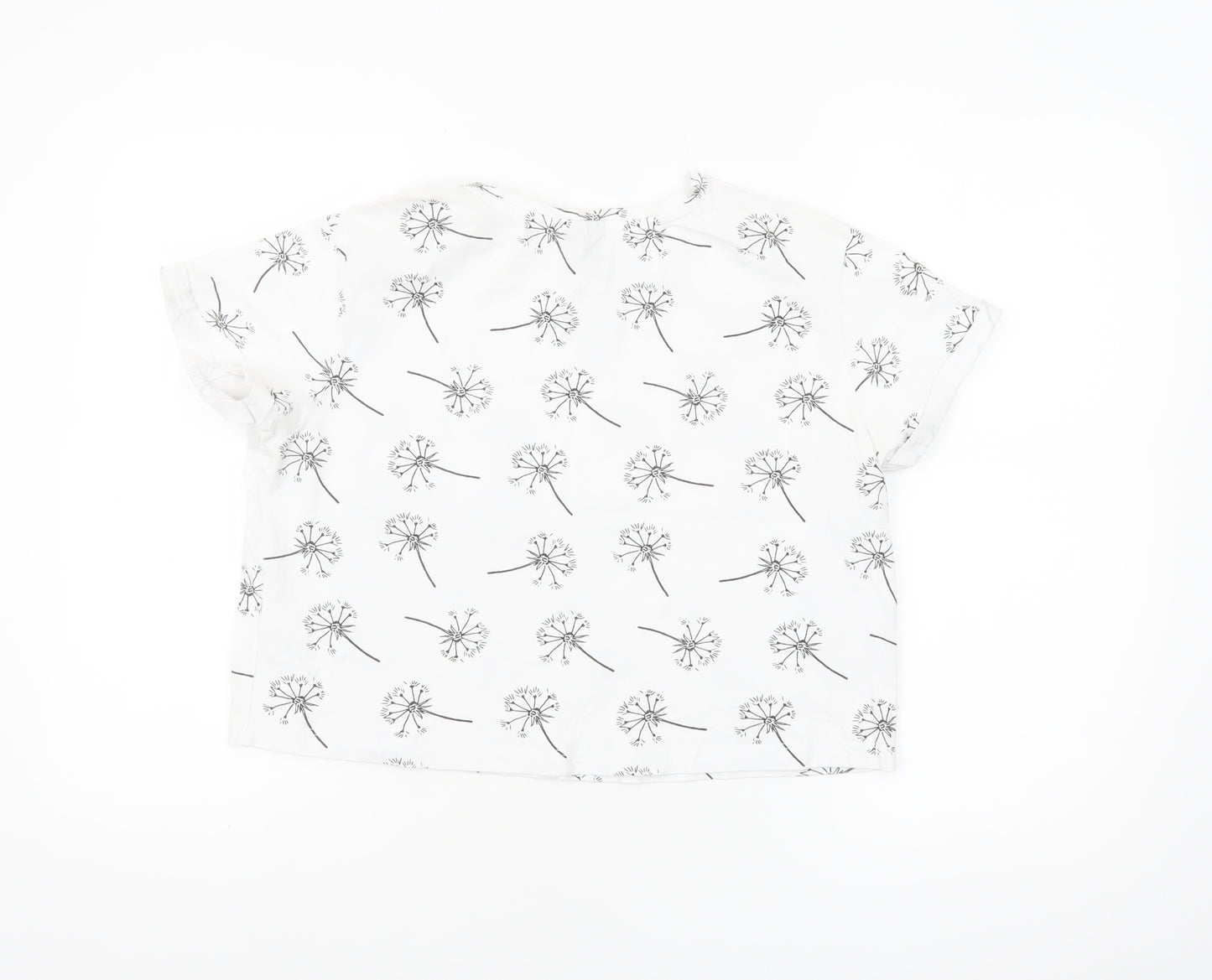 ASOS Women’s White Floral Cotton T-Shirt UK 12 Short Sleeve