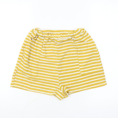 KIABI Women’s Yellow Striped Cotton Casual Shorts Size 8