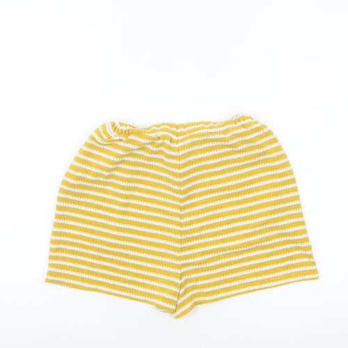 KIABI Women’s Yellow Striped Cotton Casual Shorts Size 8