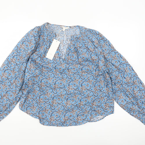 Marks and Spencer Per Una Women’s Blue Paisley Cotton Blouse Size 12