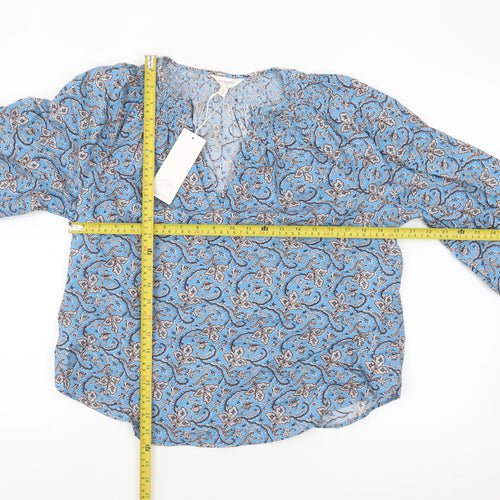 Marks and Spencer Per Una Women’s Blue Paisley Cotton Blouse Size 12