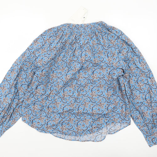 Marks and Spencer Per Una Women’s Blue Paisley Cotton Blouse Size 12