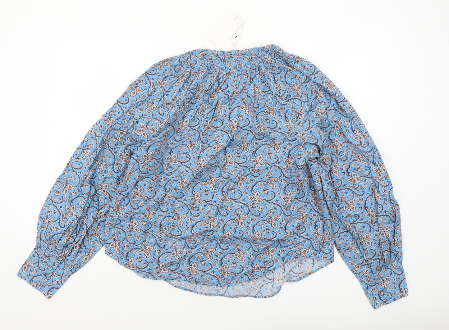 Marks and Spencer Per Una Women’s Blue Paisley Cotton Blouse Size 12