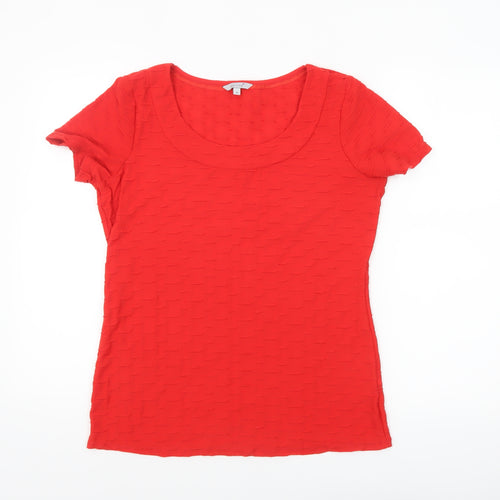 Marks and Spencer Per Una Women's Red Short Sleeve Stretch T-Shirt Size 14
