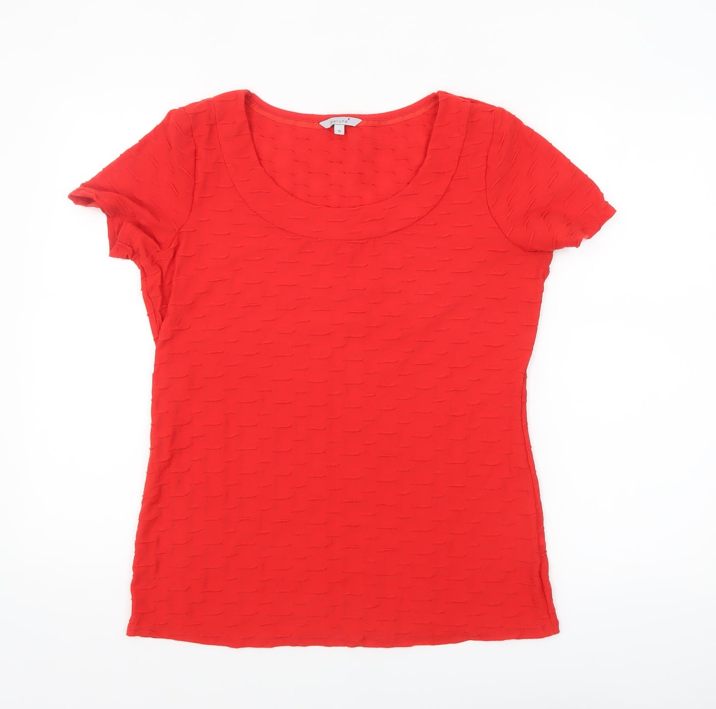 Marks and Spencer Per Una Women's Red Short Sleeve Stretch T-Shirt Size 14