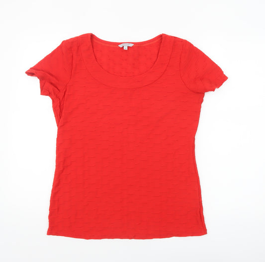 Marks and Spencer Per Una Women's Red Short Sleeve Stretch T-Shirt Size 14
