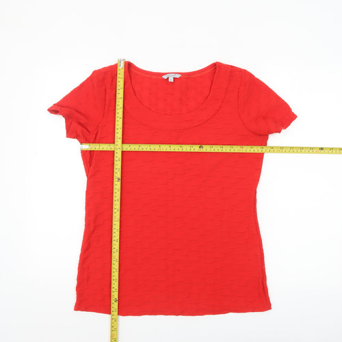Marks and Spencer Per Una Women's Red Short Sleeve Stretch T-Shirt Size 14