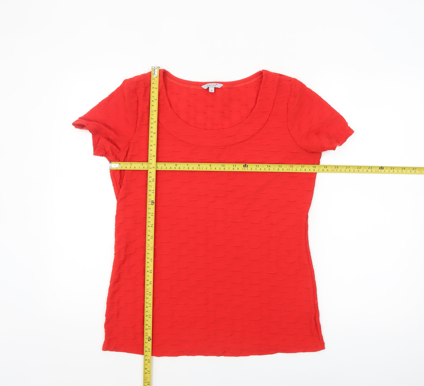 Marks and Spencer Per Una Women's Red Short Sleeve Stretch T-Shirt Size 14