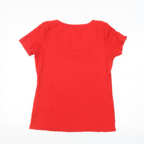 Marks and Spencer Per Una Women's Red Short Sleeve Stretch T-Shirt Size 14