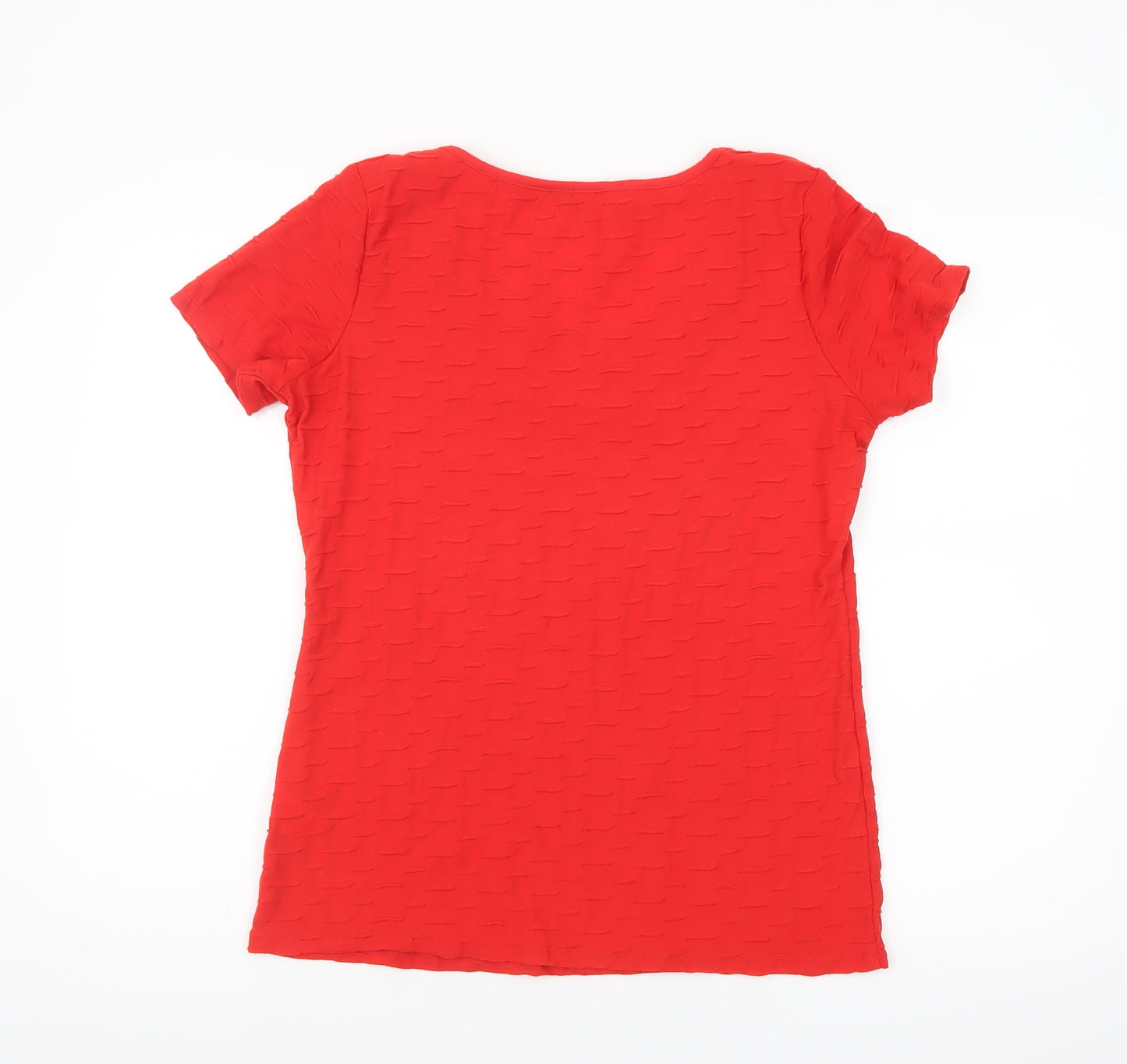Marks and Spencer Per Una Women's Red Short Sleeve Stretch T-Shirt Size 14