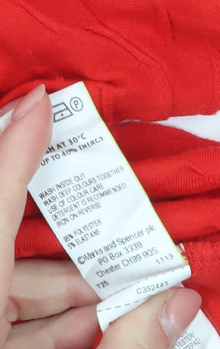 Marks and Spencer Per Una Women's Red Short Sleeve Stretch T-Shirt Size 14