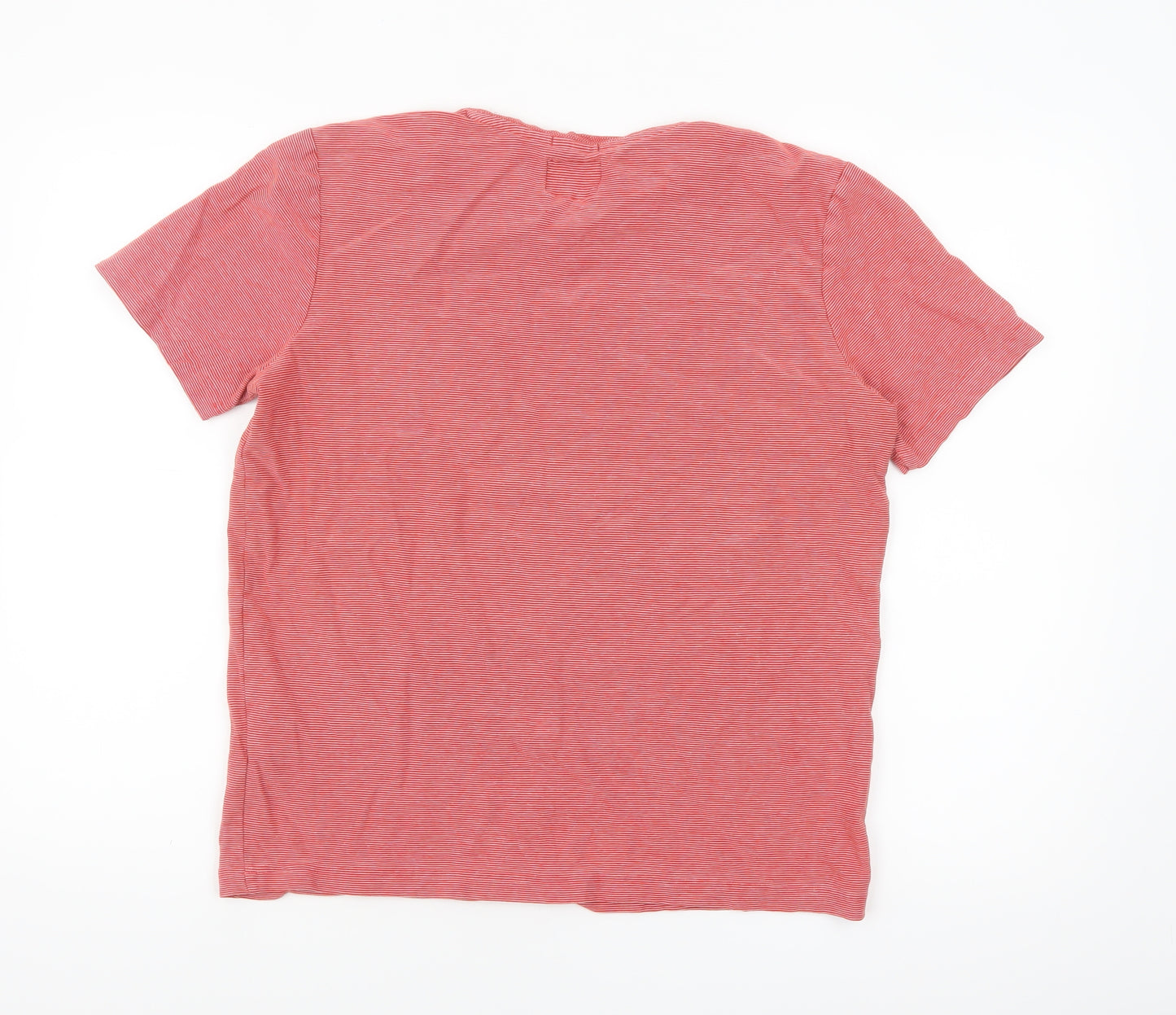 Pierre Cardin Men's Red Striped Cotton Crew Neck T-Shirt M