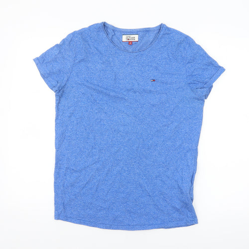 Tommy Hilfiger Men Blue S Short Sleeve Crew Neck Cotton T-Shirt
