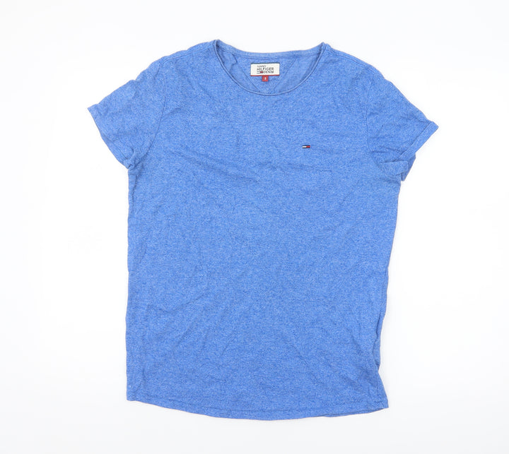 Tommy Hilfiger Men Blue S Short Sleeve Crew Neck Cotton T-Shirt