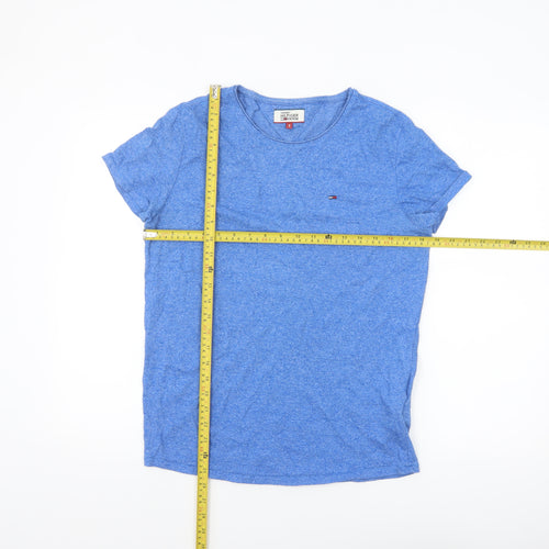 Tommy Hilfiger Men Blue S Short Sleeve Crew Neck Cotton T-Shirt