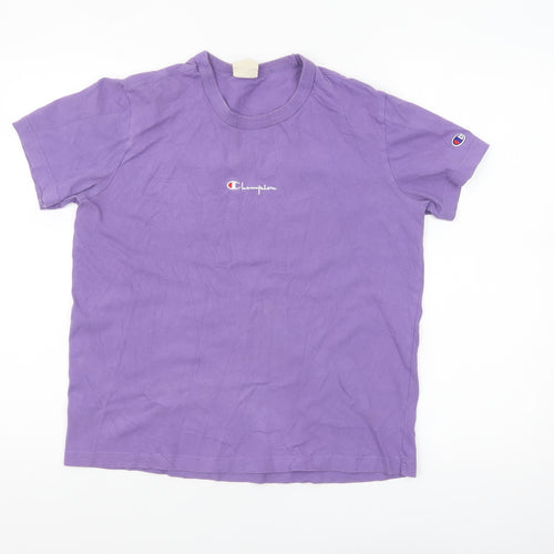 Champion Womens Purple Small Basic Cotton T-Shirt