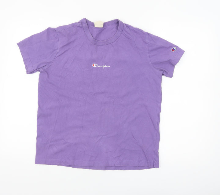 Champion Womens Purple Small Basic Cotton T-Shirt