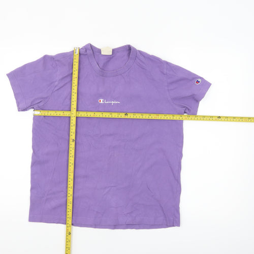 Champion Womens Purple Small Basic Cotton T-Shirt