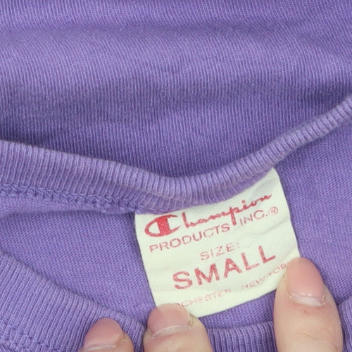 Champion Womens Purple Small Basic Cotton T-Shirt
