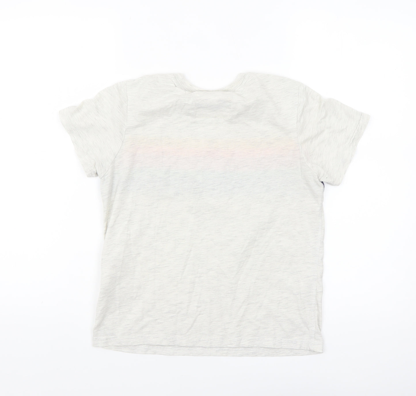 Superdry Womens White Rainbow Logo T-Shirt Size 4 Regular Fit