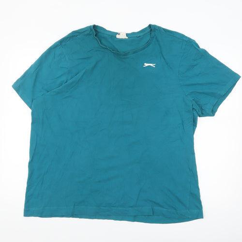 Slazenger Men's Blue 2XL Crew Neck Cotton Short Sleeve T-Shirt