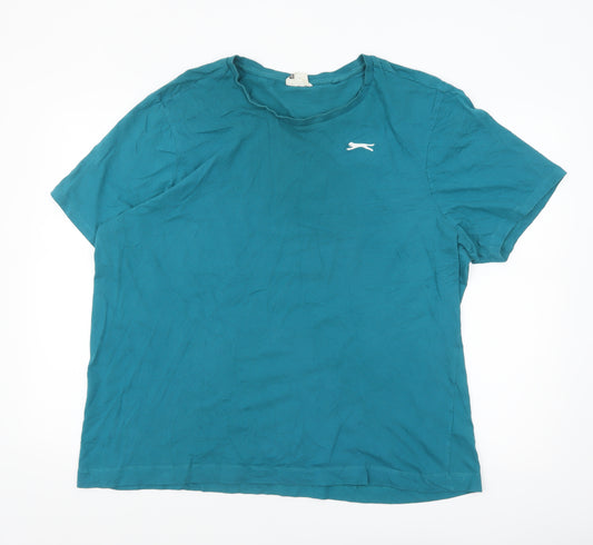Slazenger Men's Blue 2XL Crew Neck Cotton Short Sleeve T-Shirt