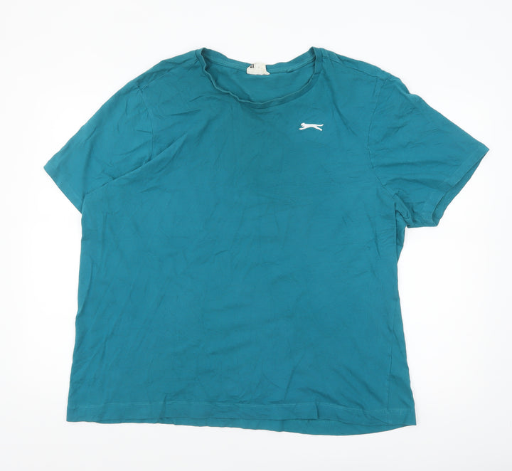 Slazenger Men's Blue 2XL Crew Neck Cotton Short Sleeve T-Shirt