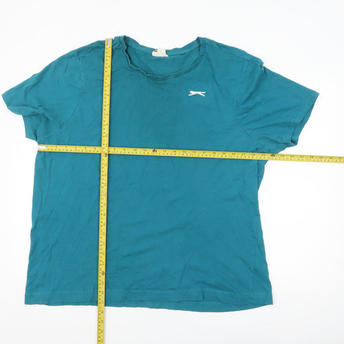 Slazenger Men's Blue 2XL Crew Neck Cotton Short Sleeve T-Shirt