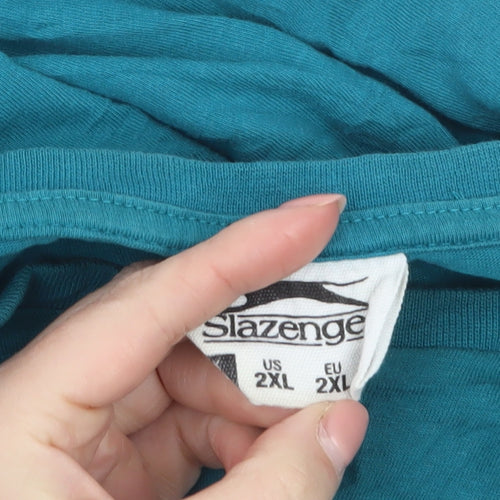 Slazenger Men's Blue 2XL Crew Neck Cotton Short Sleeve T-Shirt