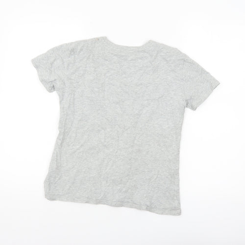 Diesel Women's Grey Cotton Rainbow Logo T-Shirt Size S