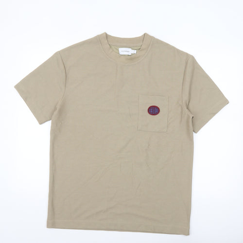 Topman Men's Beige Short Sleeve Crew Neck Knit T-Shirt Size S