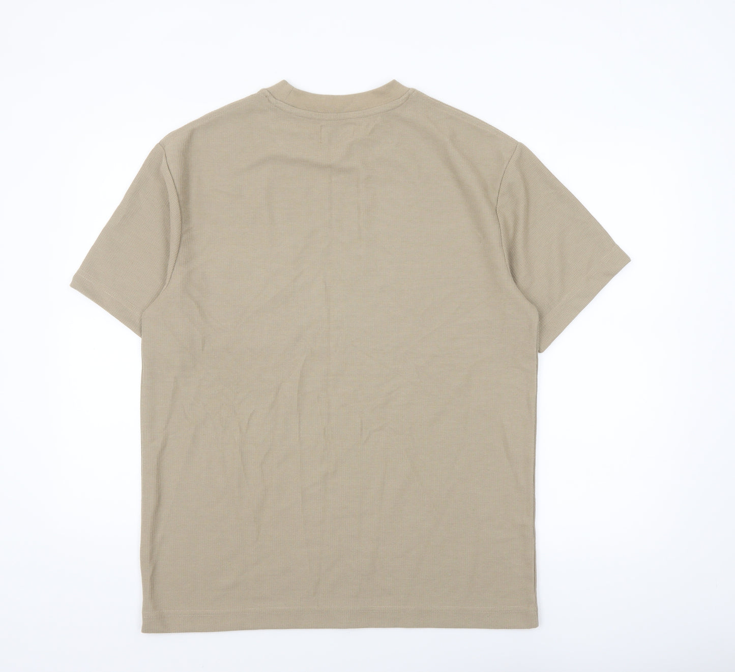 Topman Men's Beige Short Sleeve Crew Neck Knit T-Shirt Size S